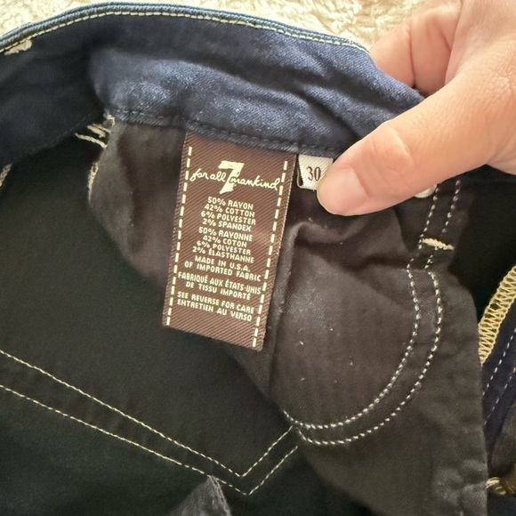 7 For All Mankind Deep Indigo Skinny Jeans - Picture 2 of 5